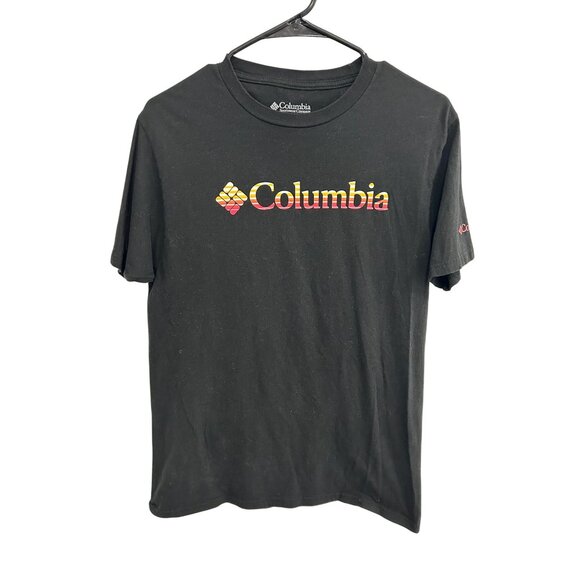 Columbia Crewneck Short Sleeve Graphic Tee Black Sz Medium Casual Activewear - Picture 1 of 8